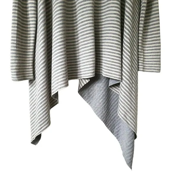 LYSLE WILHELMI M Artist Handmade Striped Lagenlook Asymmetrical Swing Jacket