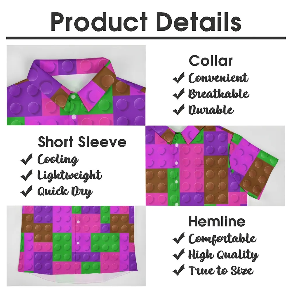Men's Brick Art Print Resort Hawaiian Shirt 2402000185