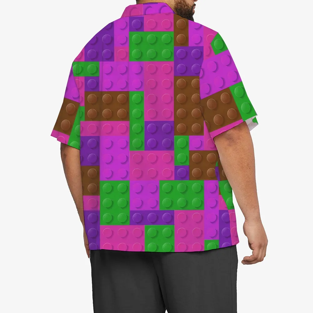 Men's Brick Art Print Resort Hawaiian Shirt 2402000185