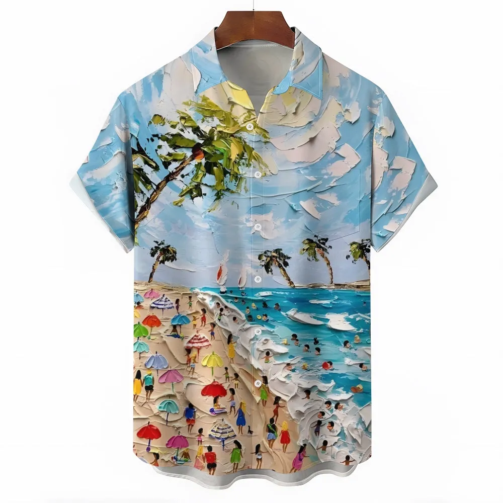Men's Hawaiian Casual Short Sleeve Shirt 2406000953