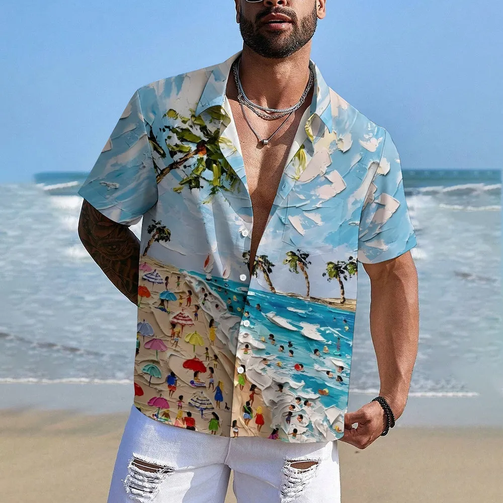 Men's Hawaiian Casual Short Sleeve Shirt 2406000953