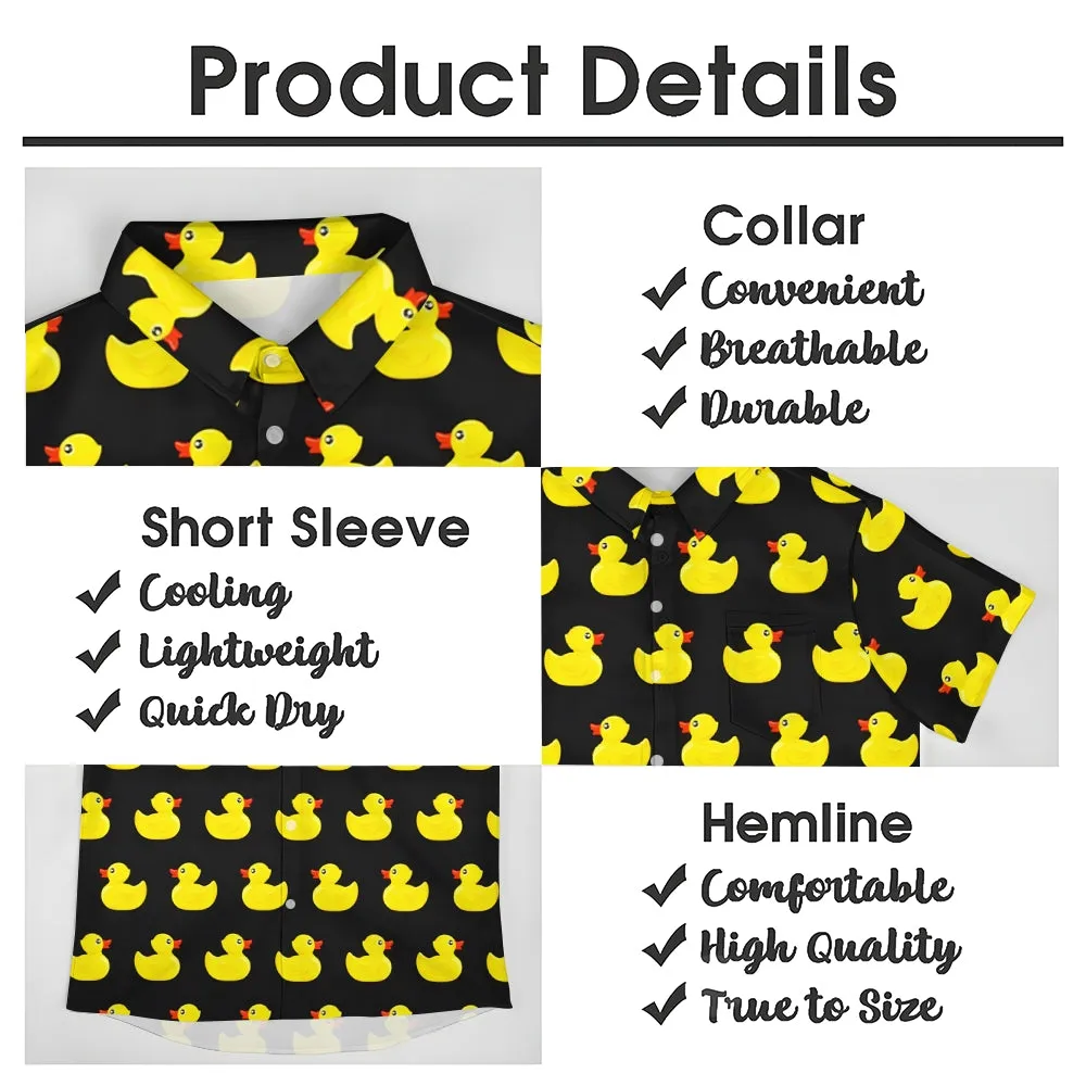 Men's Little Yellow Duck Casual Short Sleeve Shirt 2403000403