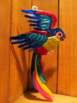 Mexican Tin Ornaments: Tropical Birds