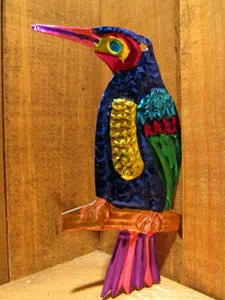 Mexican Tin Ornaments: Tropical Birds