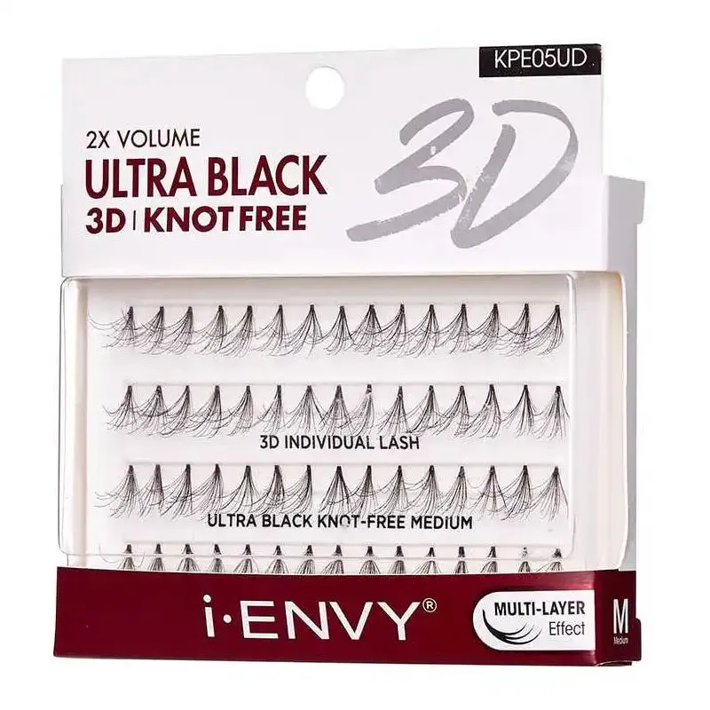 Midium Ultra Black 3D Knot Free Individual Lash (70pcs)-KPE05UD