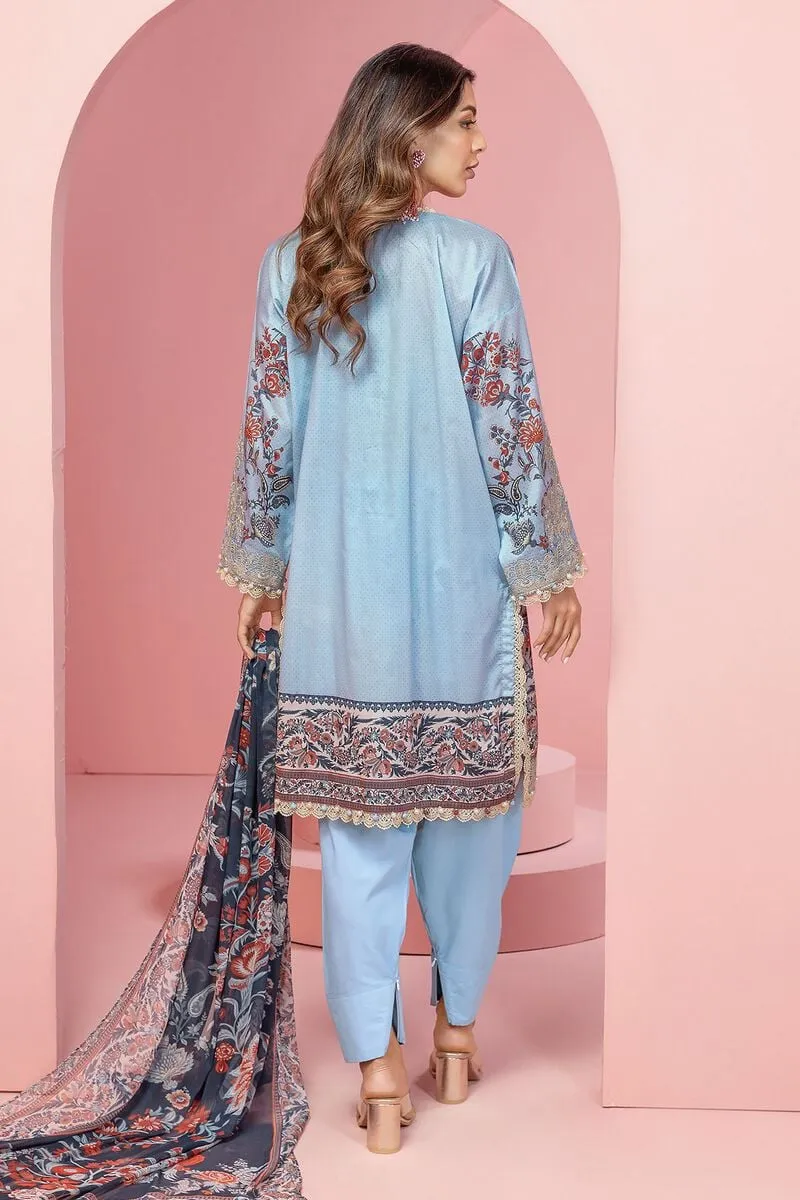 Mist Blue Pakistani Salwar Kameez Style Party Wear Salwar Suit