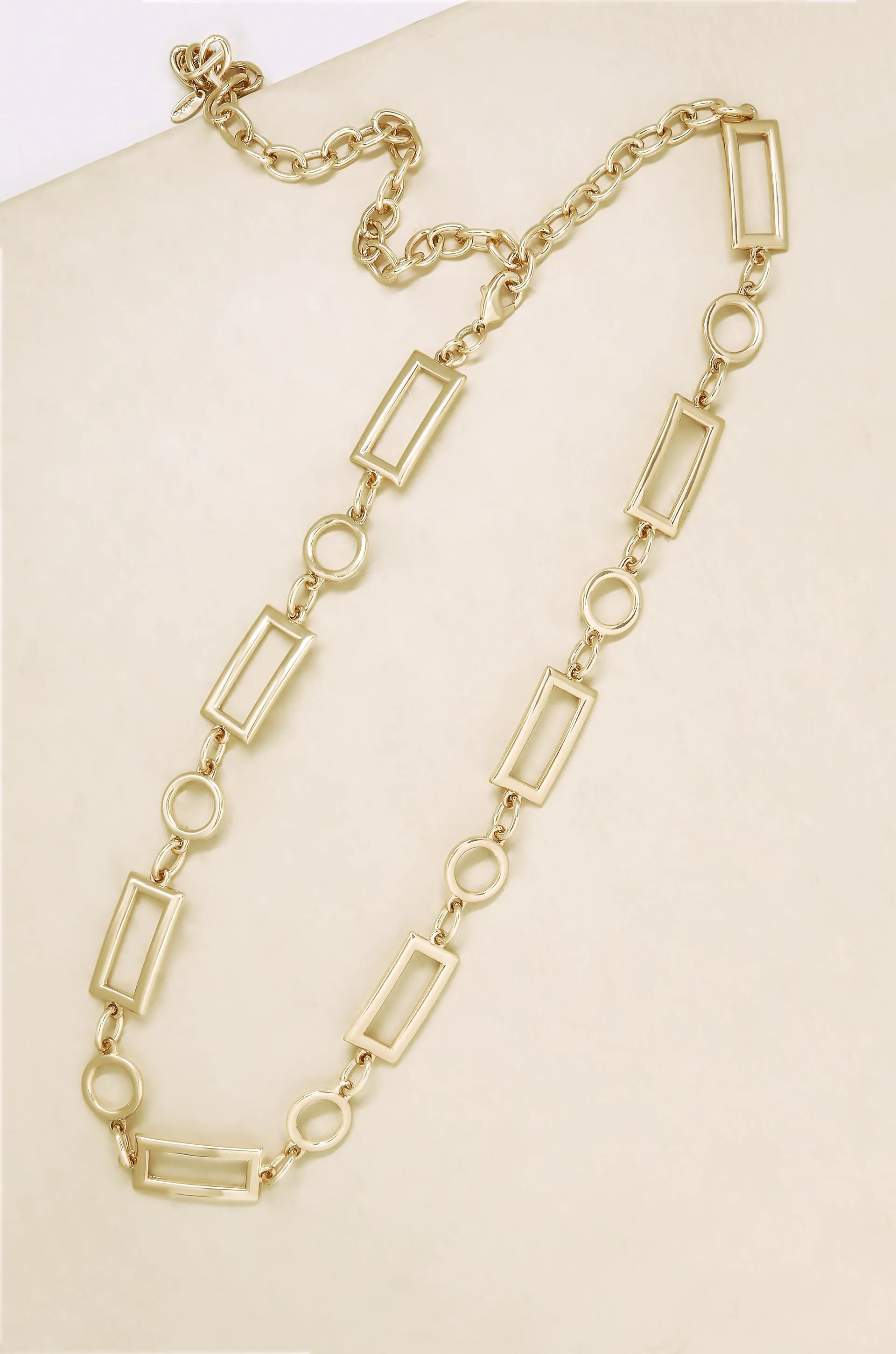 Modern Gold Rectangle Chain Belt