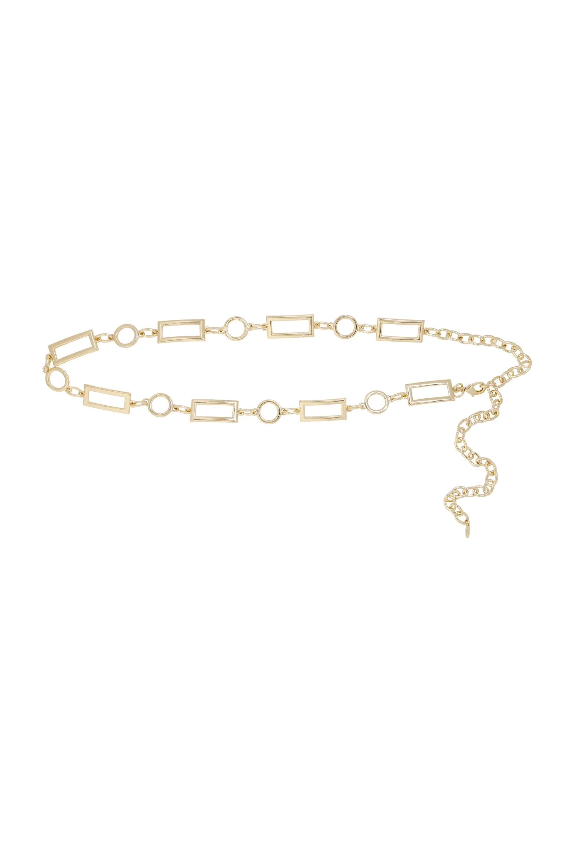 Modern Gold Rectangle Chain Belt