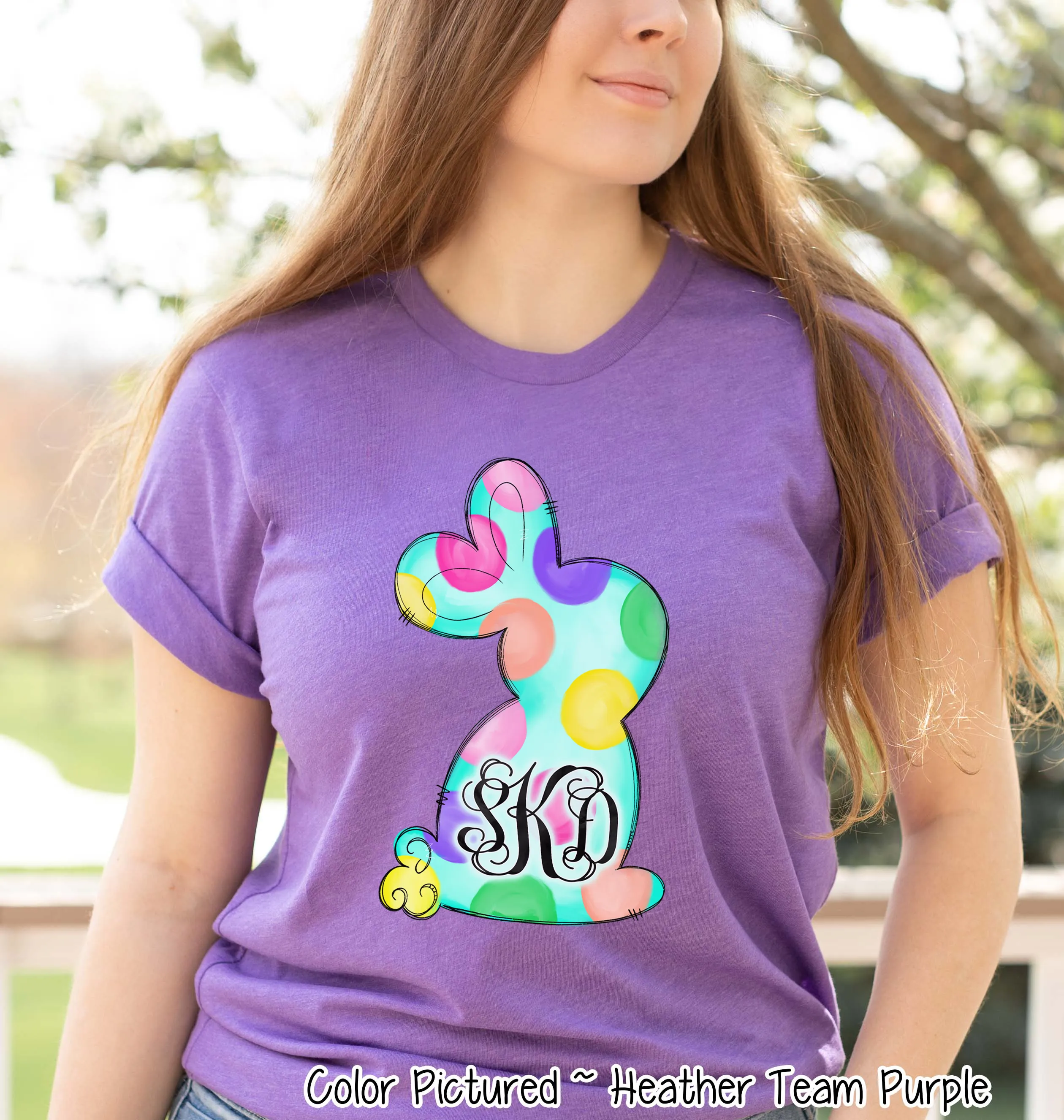 Monogram Fun Polka Dot Easter Bunny Tee