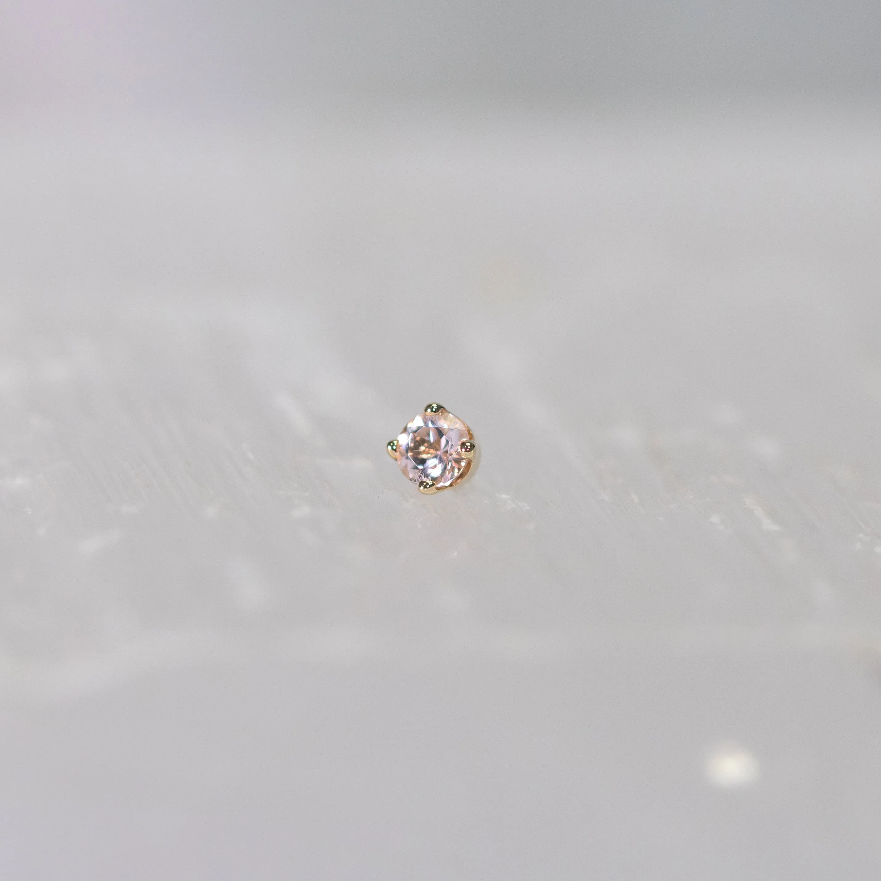 Morganite in Prong Setting 18g/16g Threaded End