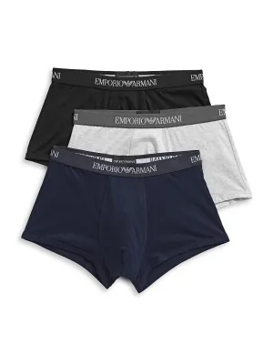 New in package! Men's 3-Pack Pure Cotton Boxers - Black - Navy - Grey EMPORIO ARMANI, Sz M! Retails $52 