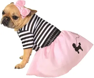 New Rubies Costume Co Halloween Classics Collection Pet Costume, Medium, 50s Girl Dress