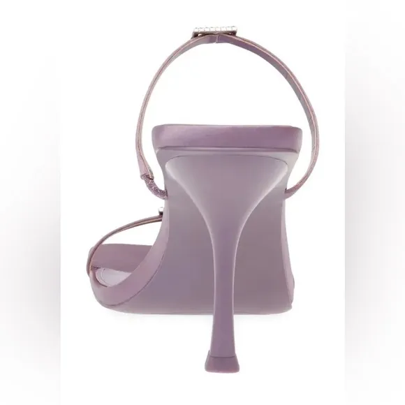 NEW Steve Madden Aislinn Slide heeled Sandal Purple Satin Jewel Accent sz 8.5