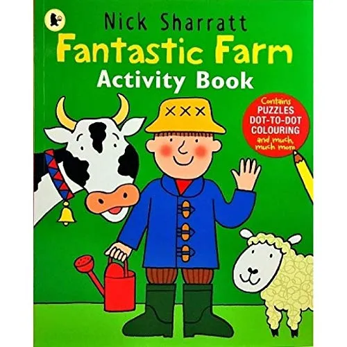 Nick Sharratt Activity 5 Books Collection Set Contains Puzzles Dot-To-Dot Colouring (Stellar Space, Fairy Tale Fun, Fantastic Farm)