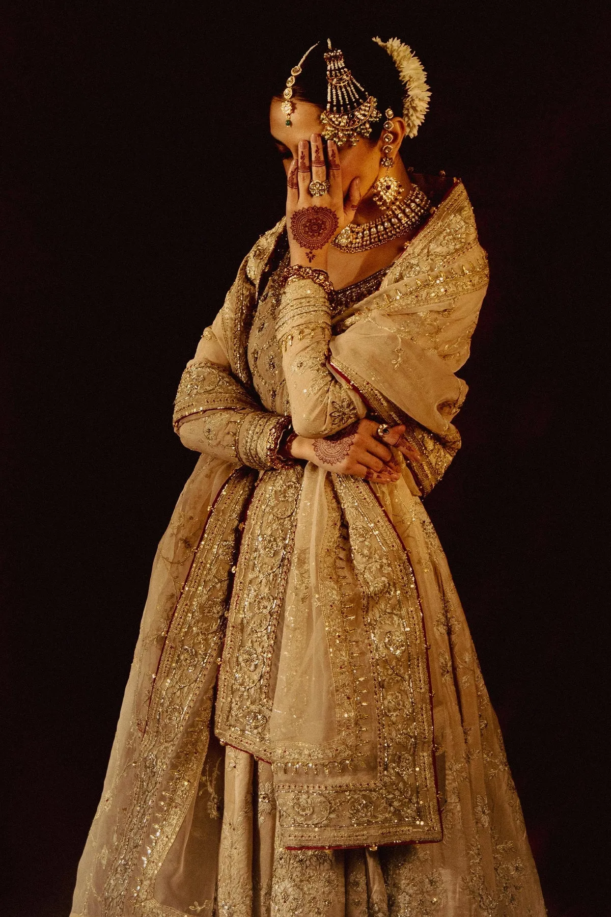 Nikkah Dress in Pishwas Frock and Raw Silk Lehnga Style