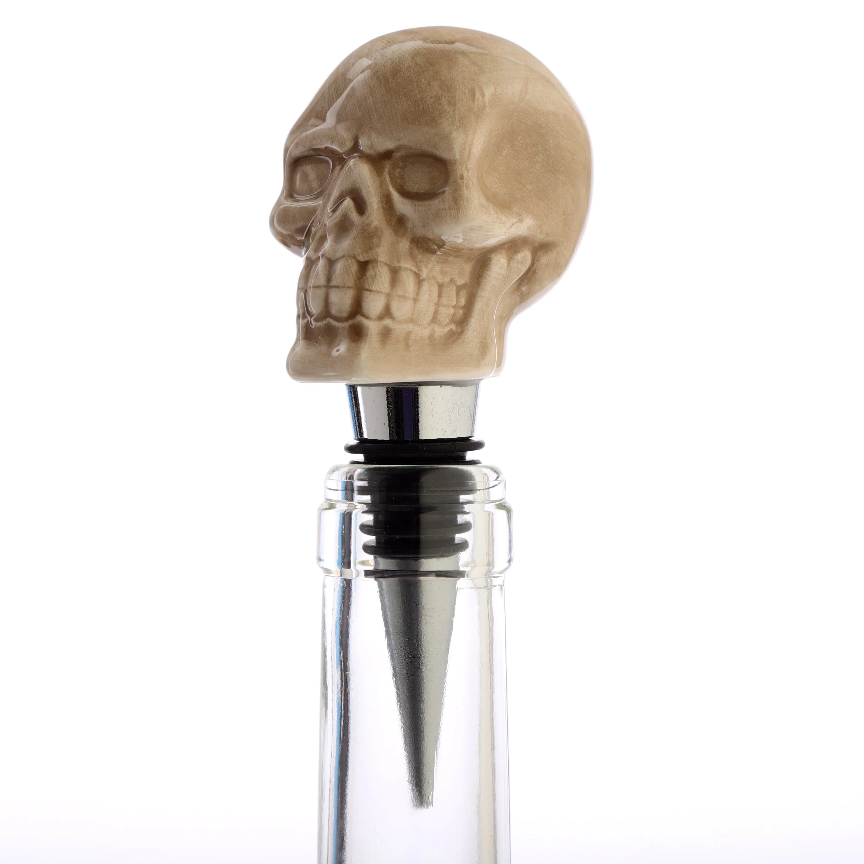 Novelty Ceramic Bottle Stopper - Skull