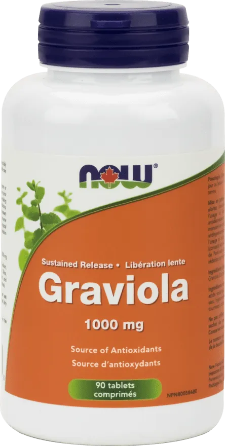 NOW Graviola 1000 mg Antioxidant Source (90 Tablets)