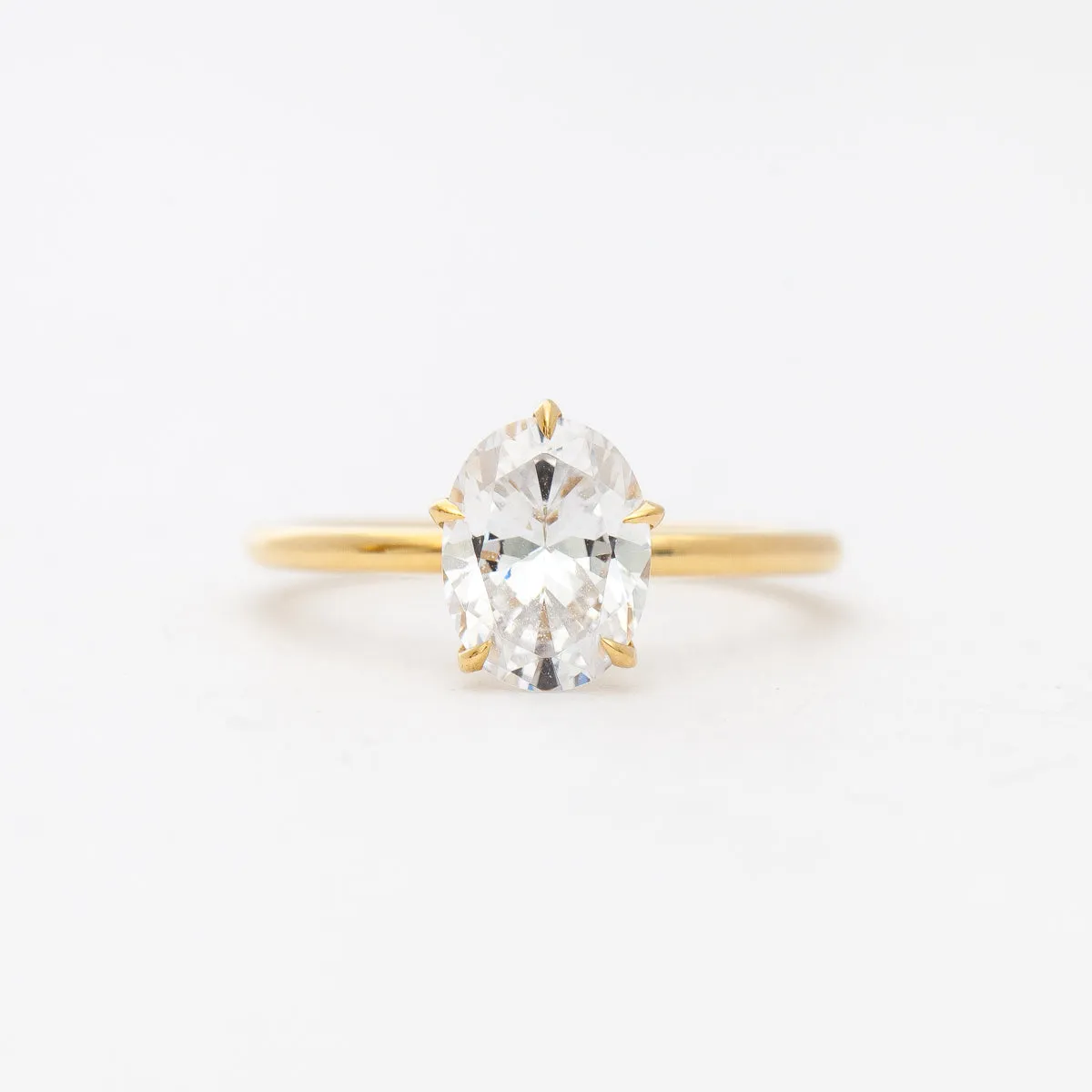 Oval Vault Five-Prong Solitaire