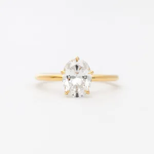 Oval Vault Five-Prong Solitaire