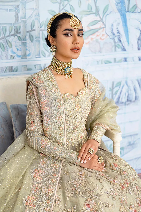 Pakistani Bridal Lehenga with Pishwas and Dupatta Dress