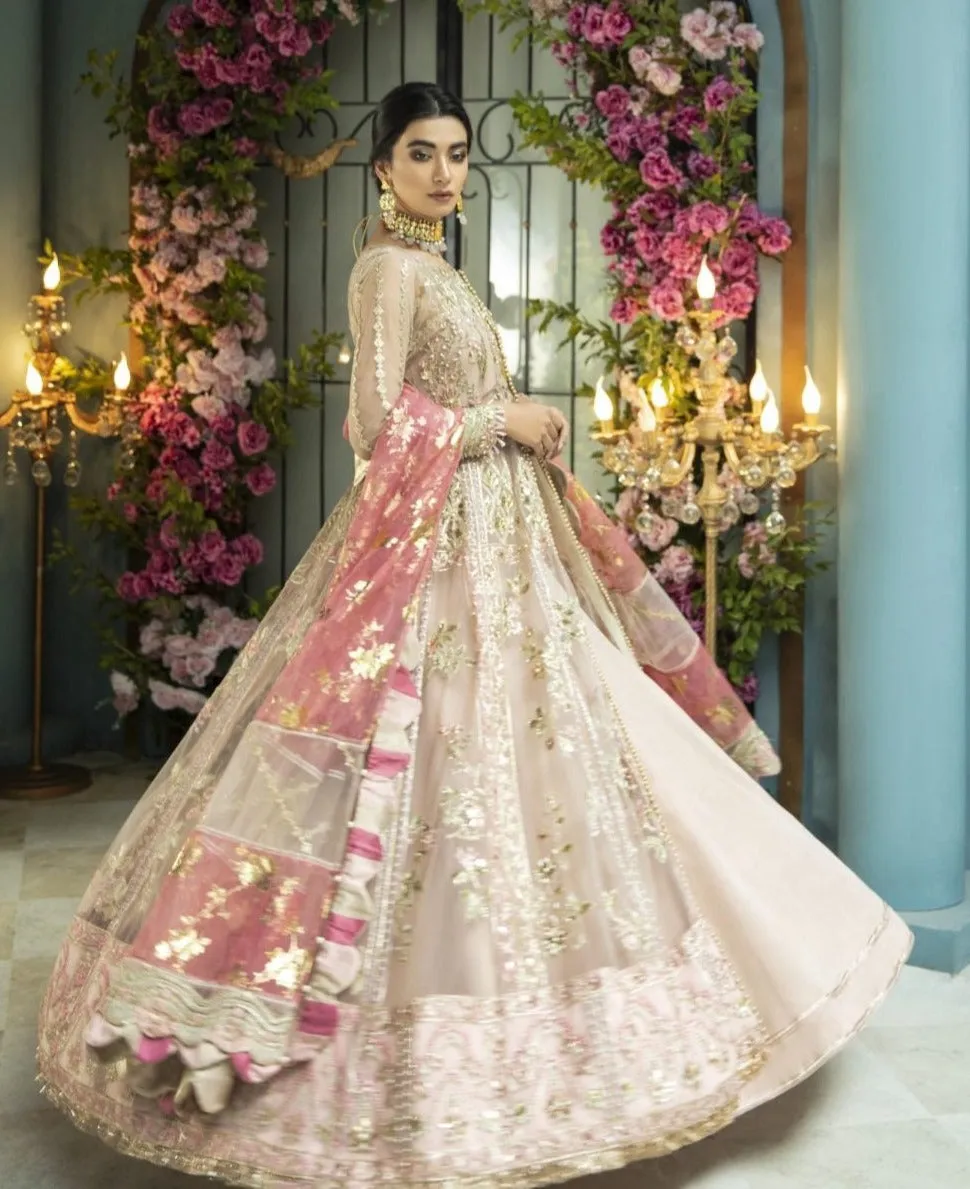 Pakistani Pishwas Dress in Frock Style for Wedding