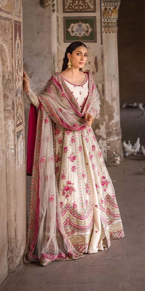 Pakistani Wedding Dress in Open Frock Lehenga Style