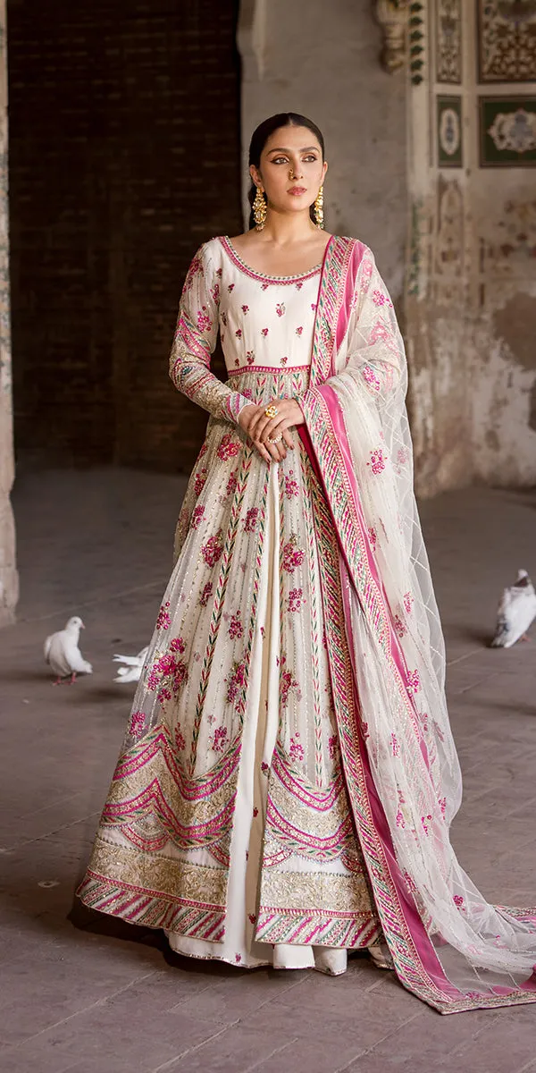 Pakistani Wedding Dress in Open Frock Lehenga Style