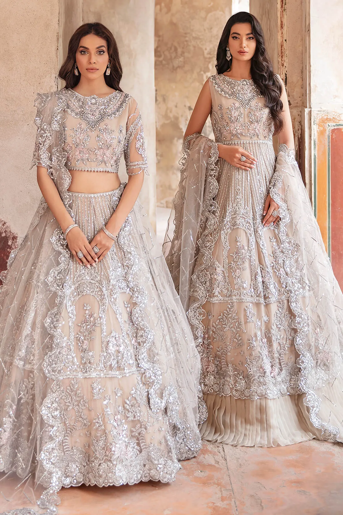 Pakistani Wedding Dress in Pishwas and Lehenga Style