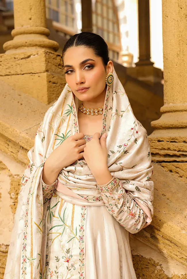 Pakistani Wedding Dress in Royal Pishwas Frock Style