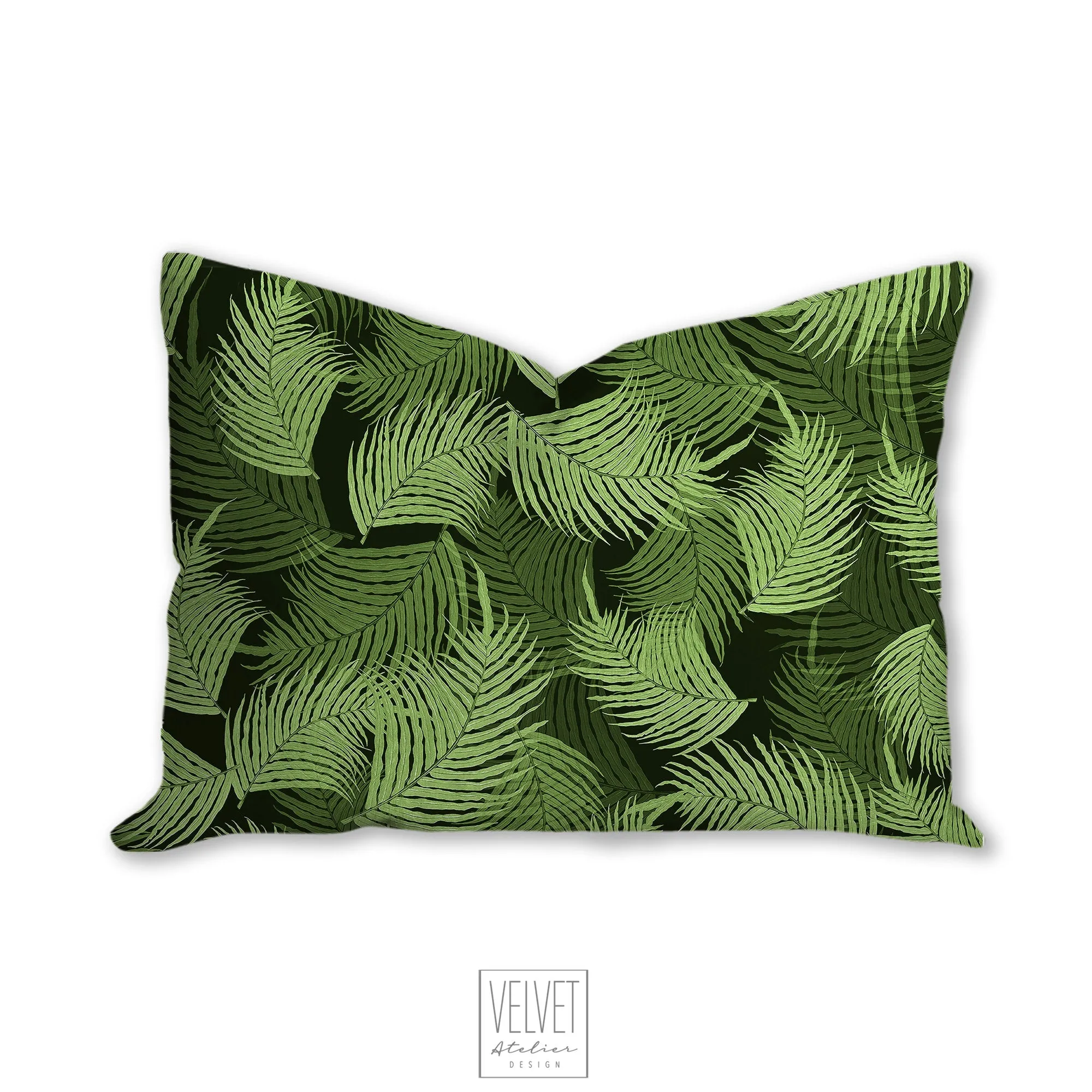 Palm tree leaves throw pillow, green palm leaves, Interior decor, home decor, pillow cover and insert, coastal interior design, tropical