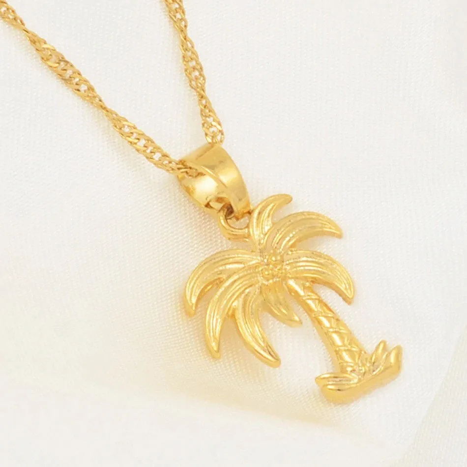 Palm tree necklace ,palm tree pendant , beach jewelry , little tree charm necklace ,tropical jewelry , summer gold necklace , tree pendant