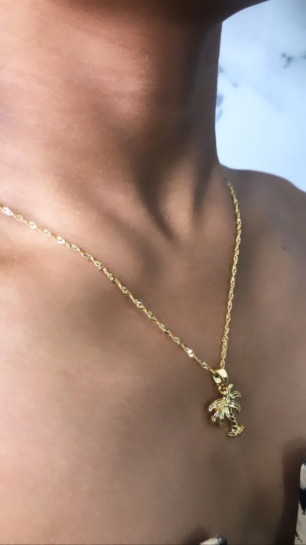 Palm tree necklace ,palm tree pendant , beach jewelry , little tree charm necklace ,tropical jewelry , summer gold necklace , tree pendant