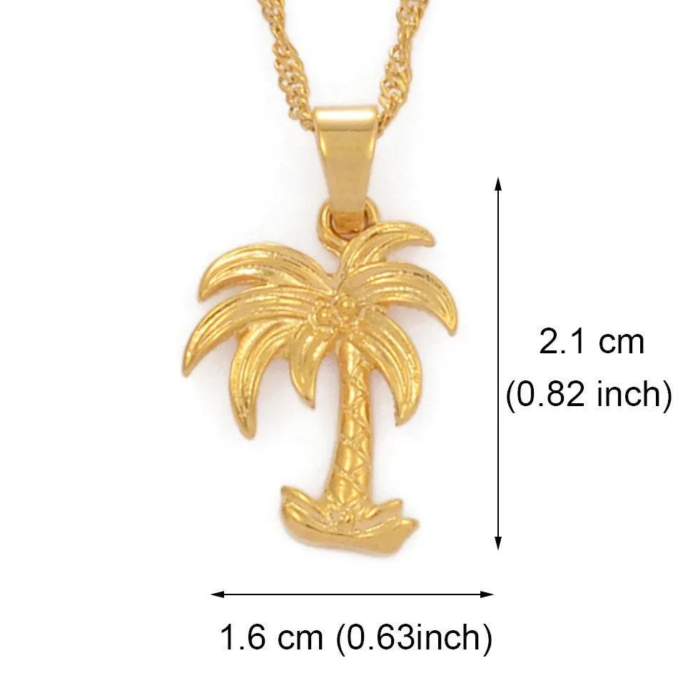 Palm tree necklace ,palm tree pendant , beach jewelry , little tree charm necklace ,tropical jewelry , summer gold necklace , tree pendant