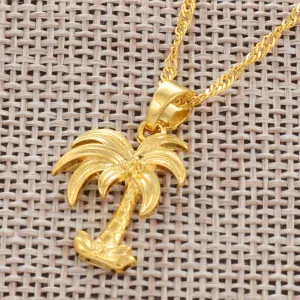 Palm tree necklace ,palm tree pendant , beach jewelry , little tree charm necklace ,tropical jewelry , summer gold necklace , tree pendant