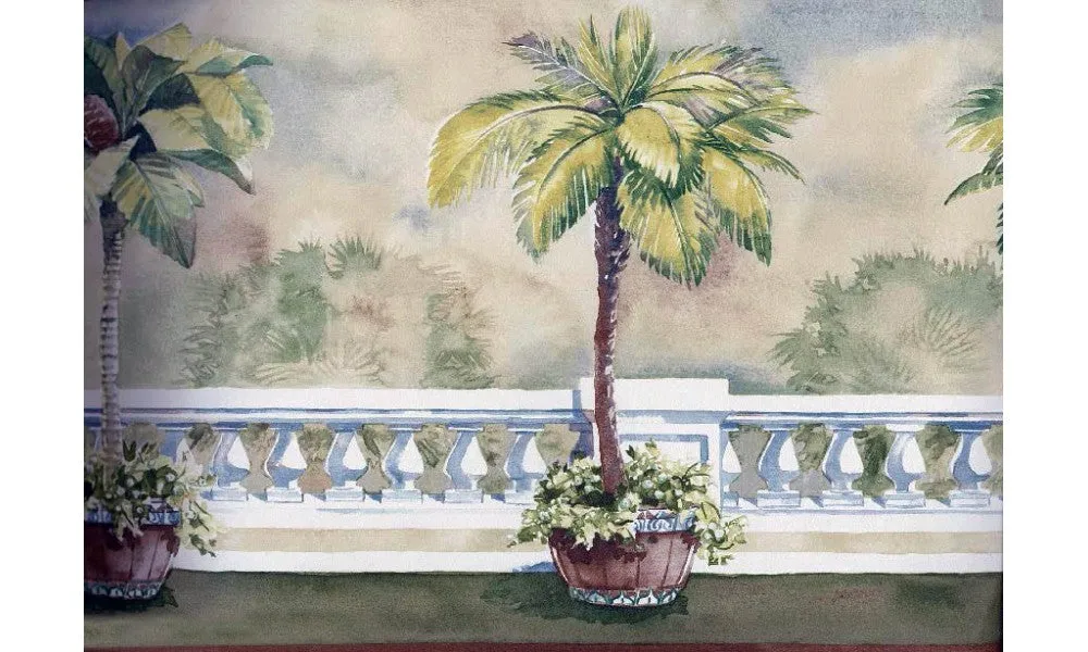 Palm Tree on Balcony BB75966 Wallpaper Border