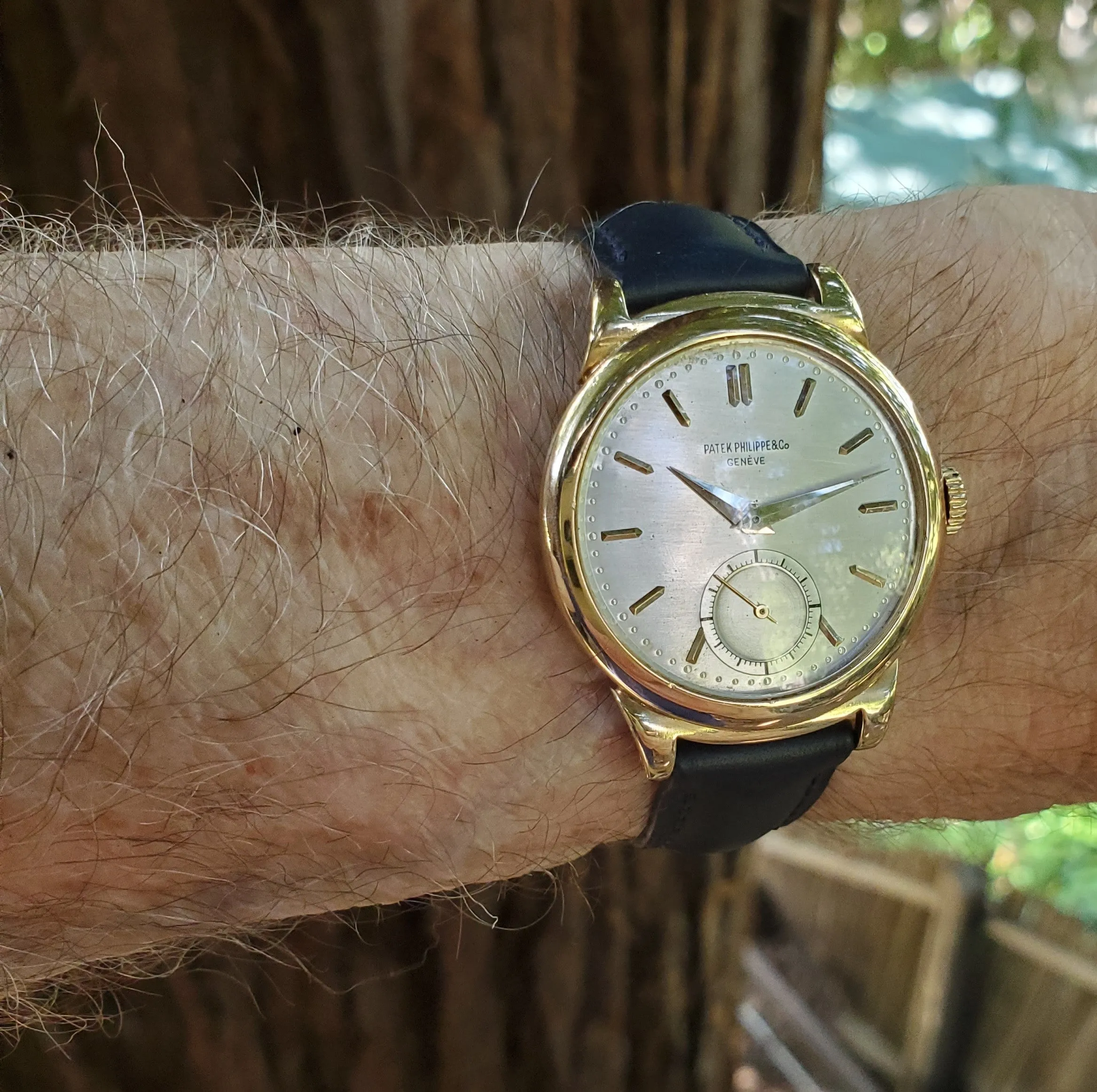 Philippe 1491J Vintage Yellow Gold Scroll Lugs Calatrava Watch Circa 1949-50