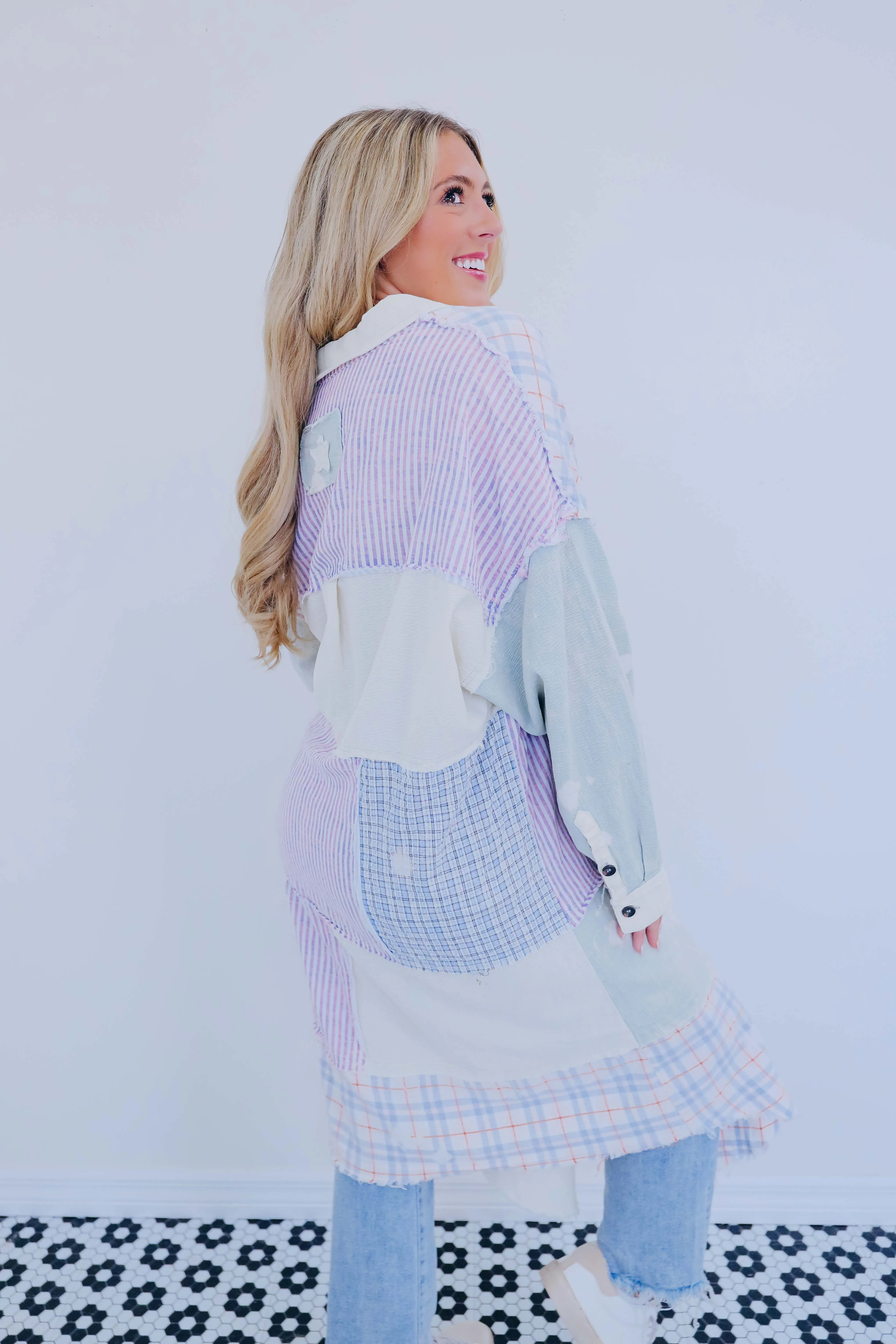 Pixie Patchwork Plaid Duster By Oli & Hali