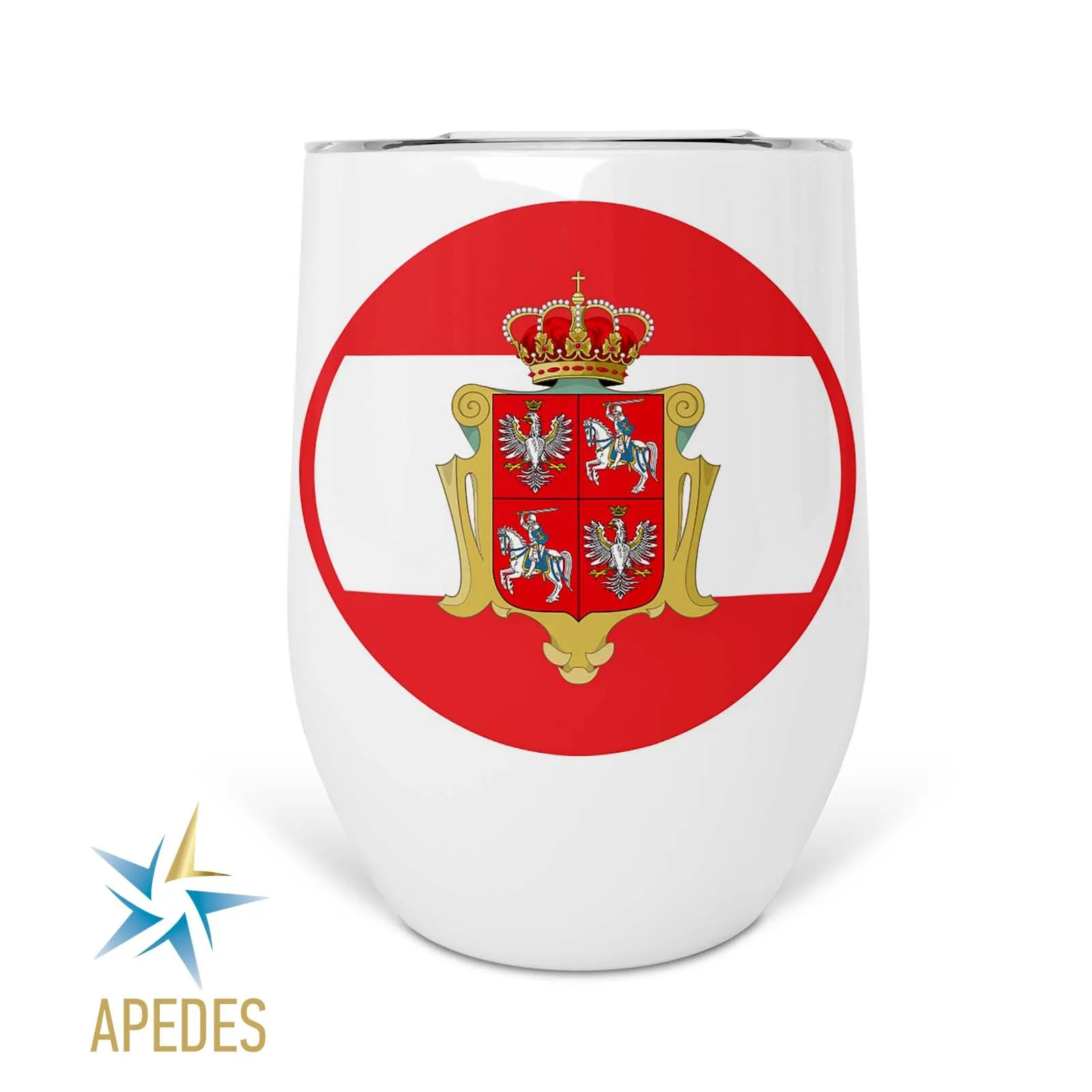 Polish - Lithuanian Commonwealth Stainless Steel Stemless Wine Cup 12 OZ