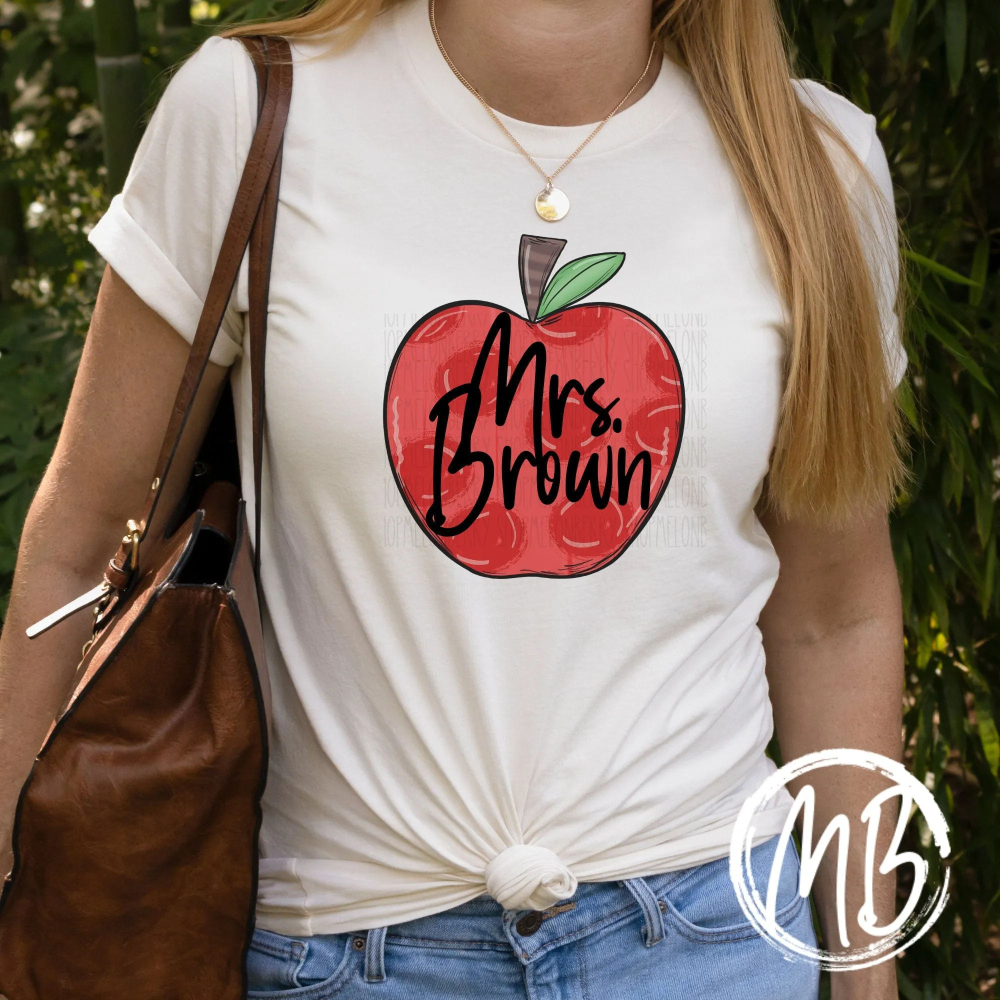 Polka Dot Apple w/name Adult Tee