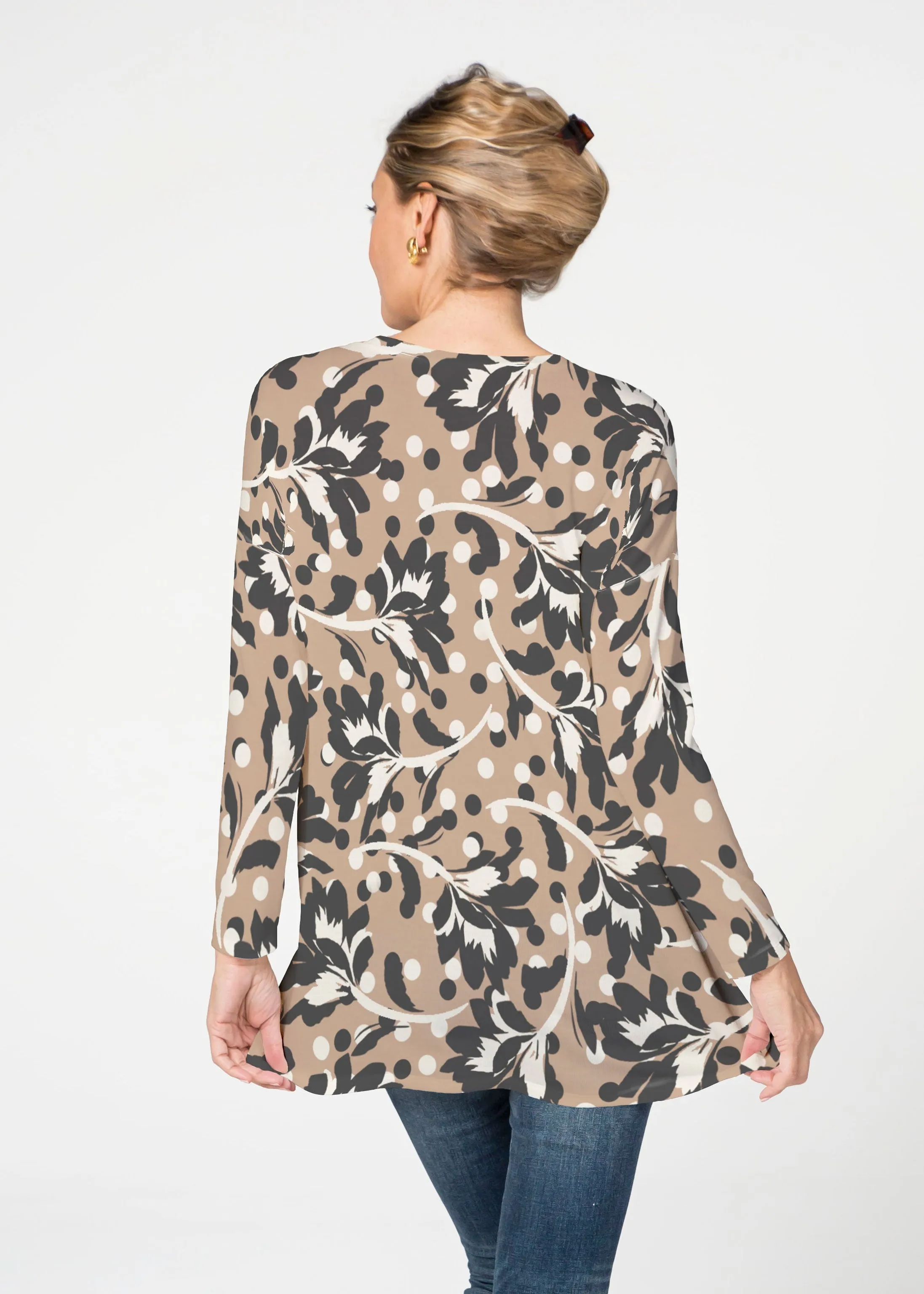 Polka Dot Floral (7875) ~ Slouchy Butterknit Top