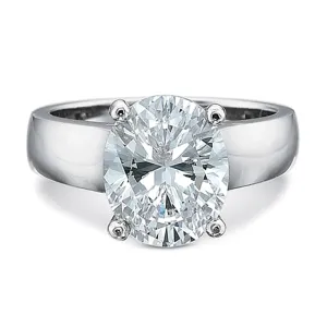 Precision Set Solitaire Wide Shank Diamond Engagement Ring