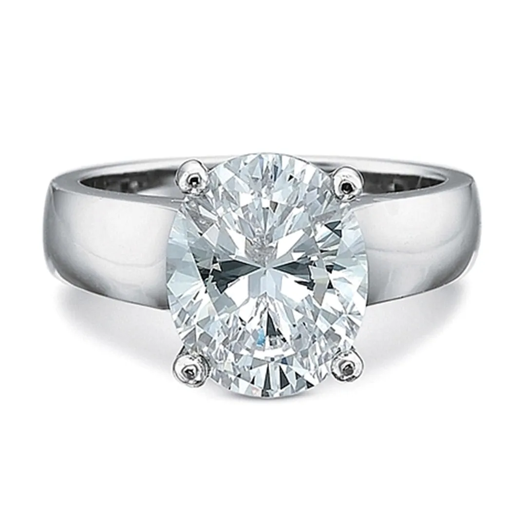 Precision Set Solitaire Wide Shank Diamond Engagement Ring
