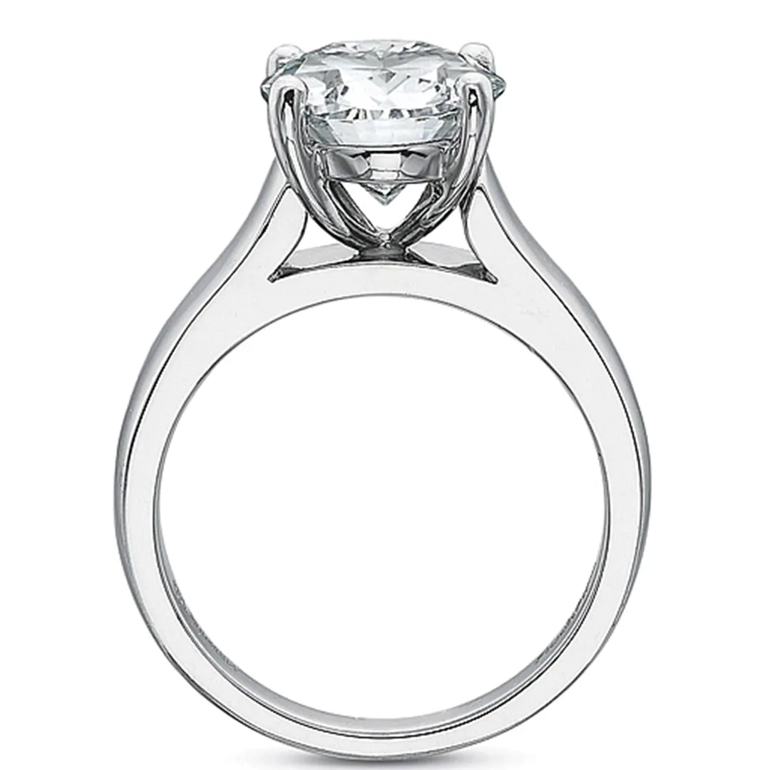 Precision Set Solitaire Wide Shank Diamond Engagement Ring