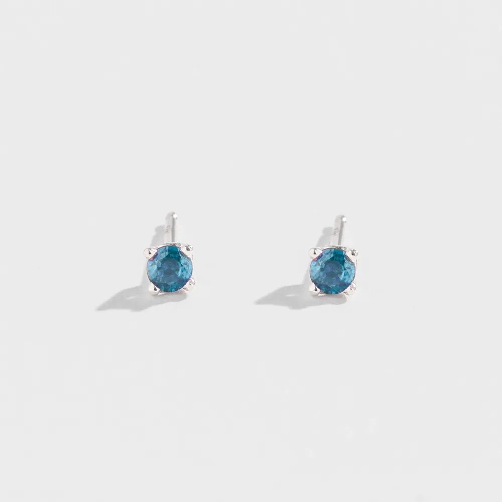 PRONG STUDS | 14K GOLD & AQUAMARINE