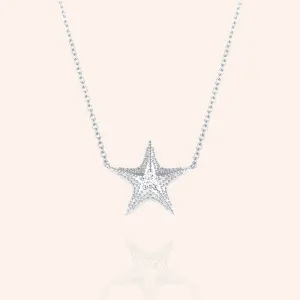 "Coast to coast" 1.0CTW Starfish Pendant Necklace