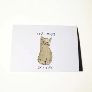 Real Men Like Cats Card