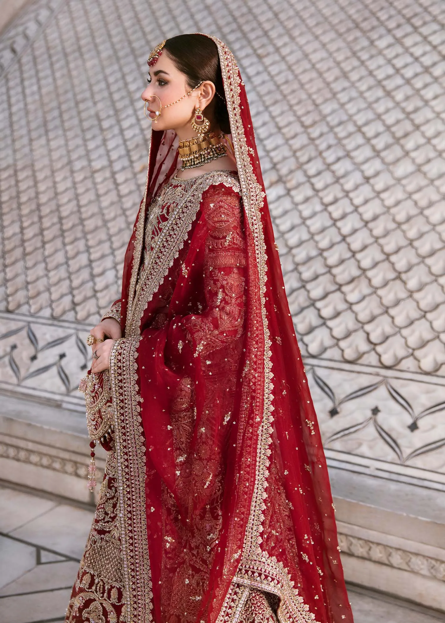 Red Lehenga Choli Dupatta Barat Pakistani Bridal Dress