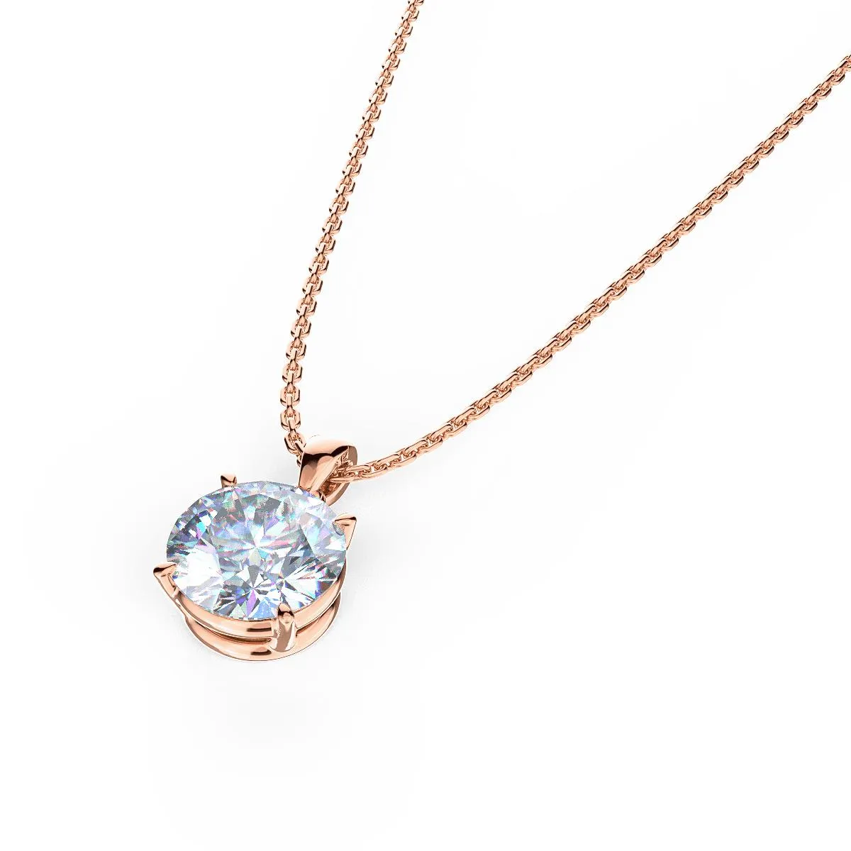 Round Brilliant Diamond Pendant Necklace