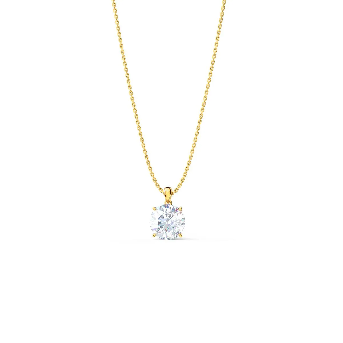 Round Brilliant Diamond Pendant Necklace