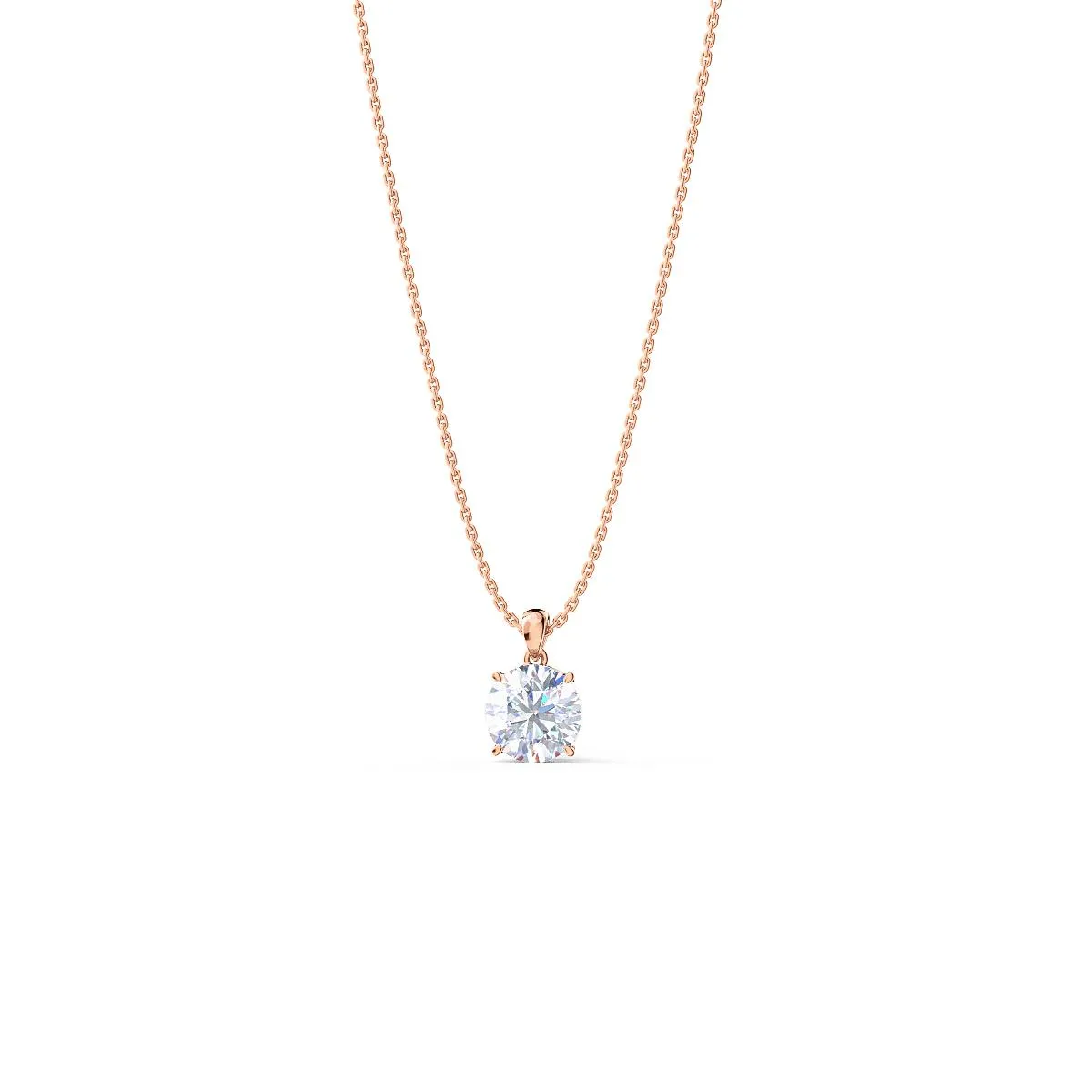 Round Brilliant Diamond Pendant Necklace